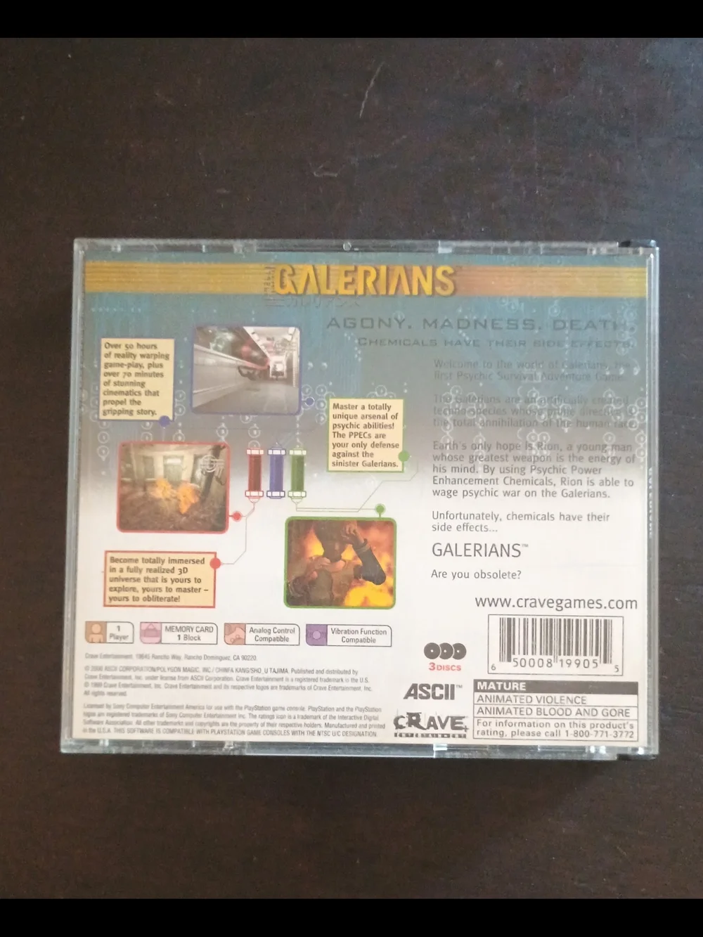 Sony PlayStation Galerians Disc with Pink and Silver Artwork